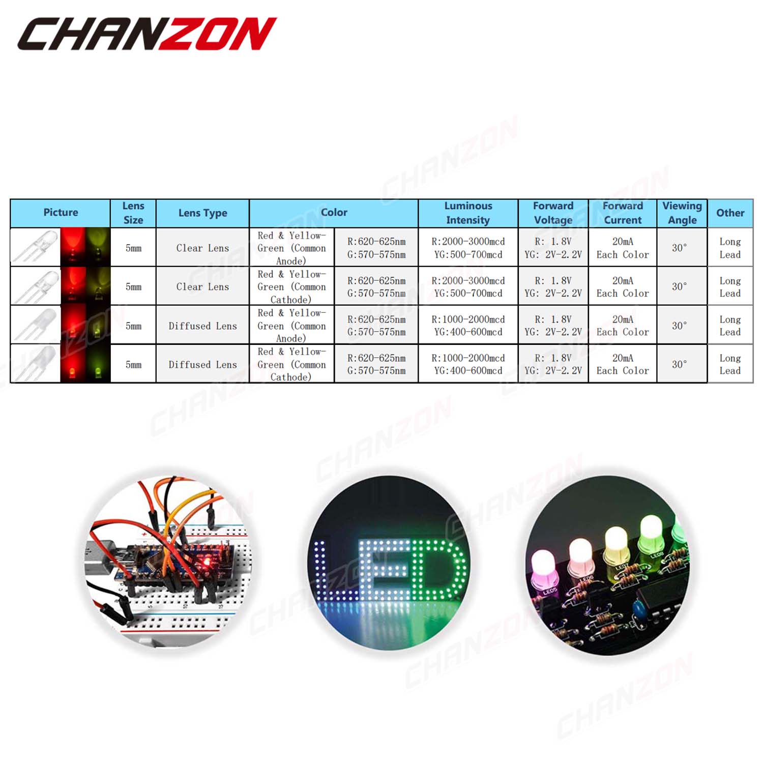 100 Viên 5 Mm LED Đèn LED Phát - đánh giá và giá Science And Hobby